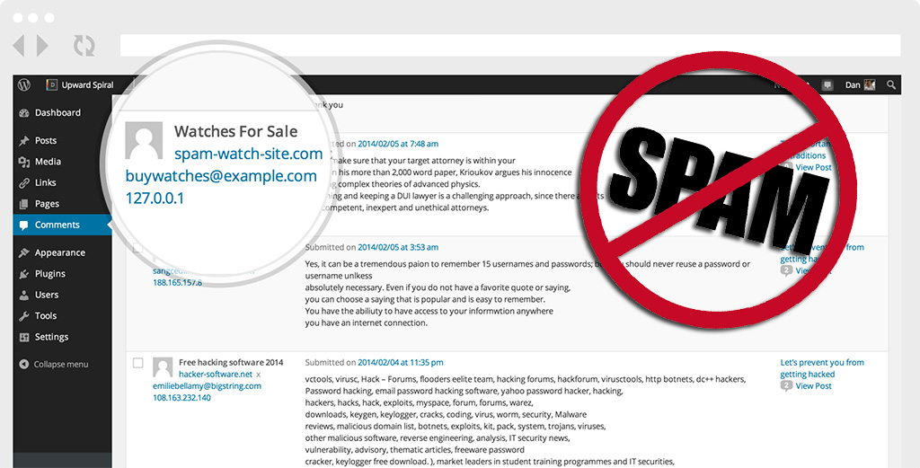 wordpress spam